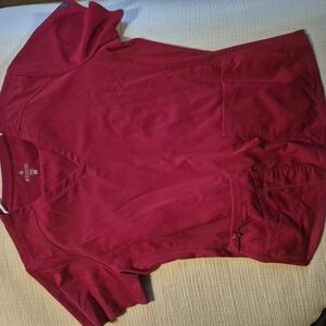 Cherokee Burgundy V-Neck Scrub Top